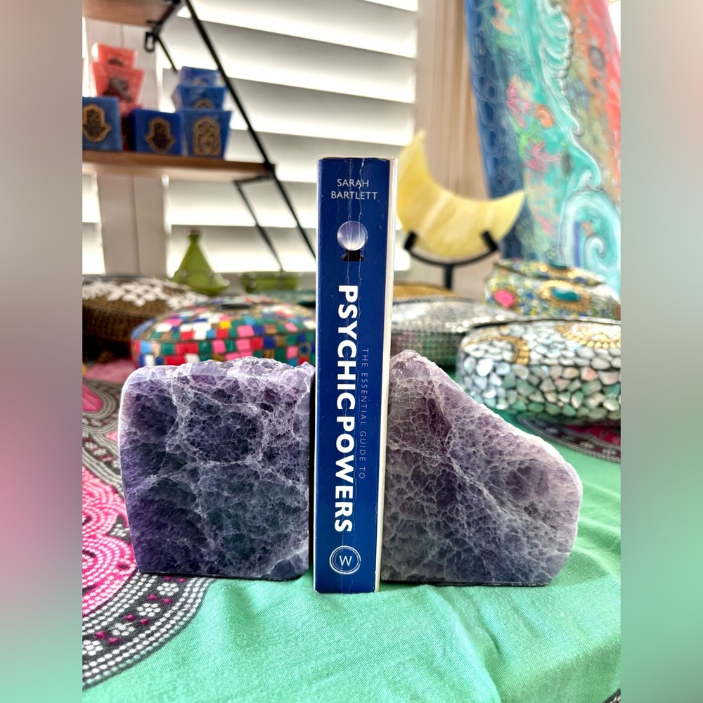 Purple Fluorite bookends || Double sided - Picture 3 of 9